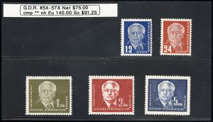 Germany DDR Stamps # 54-57A MNH VF Scott Value $91.25