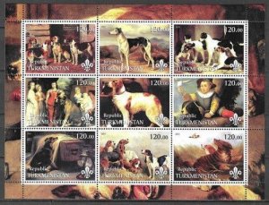 Turkmenistan MNH S/S Dogs In Paintings 2001
