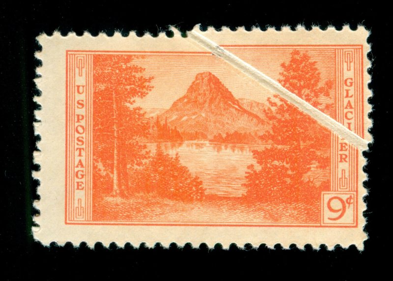 MOMEN: US STAMPS #748 VAR. PREPRINT PAPERFOLD ERROR MINT OG NH LOT #70748 