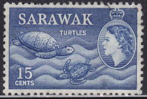 Sarawak 204 USED 1955 Sea Turtles