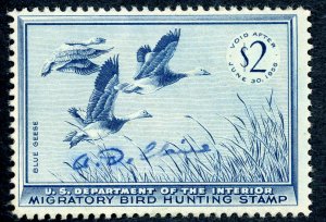 #RW22 – 1955 $2.00 Blue Geese. Used.
