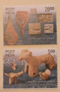 India 2557-8 MNH Archeology Topical Cat $1.25 Full Set