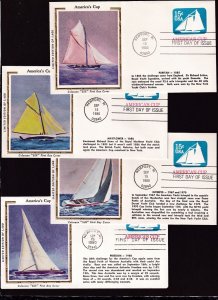 1980 Postal Stationery Sc U598 AMERICA'S CUP set of 22 Colorano limited cachets