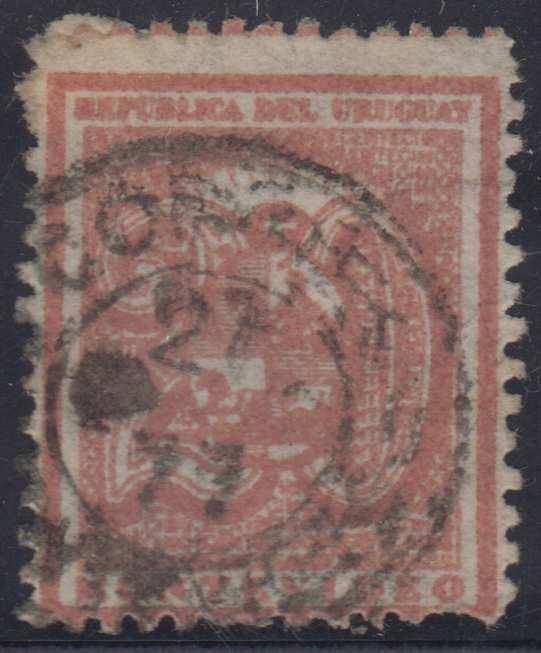 URUGUAY Sc 38a Ciardi 38Ac WATERMARKED SINGLE USED F,VF