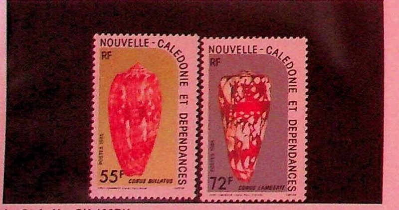 NEW CALEDONIA Sc 521-22 NH ISSUE OF 1985 - SEA LIFE - SHELLS