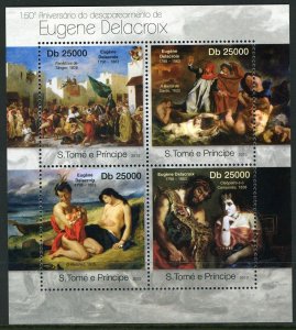SAO TOME  2013 150th MEMORIAL ANNIVERSARY EUGENE DELACROIX  SHEET MINT NH