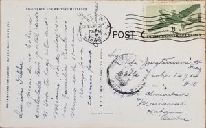 J) 1946 UNITED STATES, AIRPLANE, POSTCARD, AIRMAIL, CIRCULATED COVER, FROM USA T