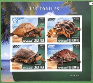 A3009 - TOGO, ERROR MISSPERF, Miniature sheet: 2019, Turtles, Marine Life 