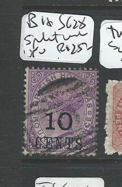 BRITISH HONDURAS (P1408B) QV 10C SURCH SG 28 SPLIT WMK  VFU