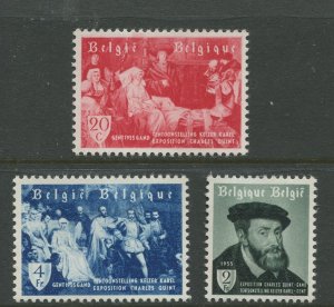 STAMP STATION PERTH Belgium #485-487 Charles V Expo 1955 MLH CV$8.00