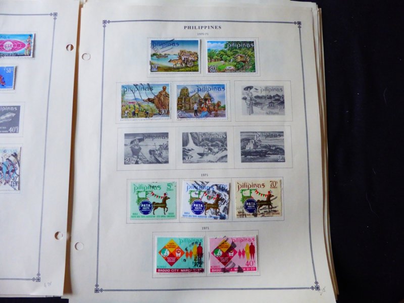 Philippines 1960-1973 Stamp Collection on Scott International Album Pages