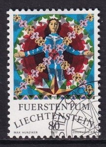 Liechtenstein   #605  cancelled  1977  zodiac sign 80rp  virgo