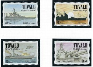 Tuvalu 578-81 MNH 1991 World War II Ships (ak2112)