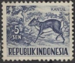 Indonesia 424 (mhr) 5c lesser Malay chevrotain, dp ultra (1956)