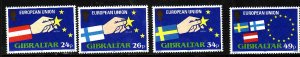 Gibraltar-Sc#672-5- id3-unused NH set-Flags-European Union-1995-