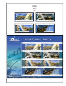 COLOR PRINTED RUSSIA 2011-2013 STAMP ALBUM PAGES (64 illustrated pages)