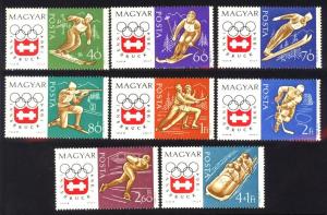 Hungary Sc# 1548-54, B234 MNH Winter Olympic Games 1964