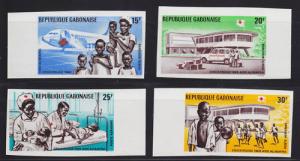 Gabon Sc C86-C89v MNH. 1969 Red Cross Imperf Margin XF