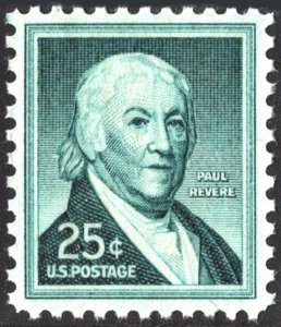 SC#1048 25¢ Paul Revere Single (1958) MNH