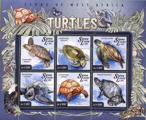 A8472 - SIERRA LEONE -ERROR MISPERF Stamp Sheet - 2015 TURTLES animals