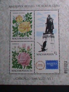 ​HUNGARY STAMP:1986 -SC#2987  AMERIPEX'86 STAMP SHOW-CHICAGO MNH S/S SHEET-VF