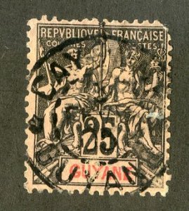 FRENCH GUIANA 42 USED SCV $5.50 BIN $2.60 ANGELS