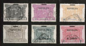 Portugal Scott 193-198  Used Postage due Republic Overprint set of 1911 CV $138