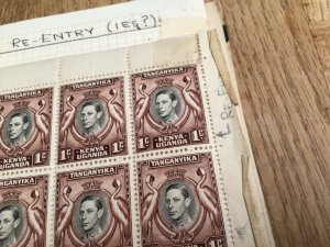 Tanganyika Kenya Uganda 1938 re-entries stamp sheet  62714