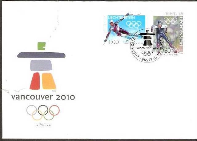 Liechtenstein 2010 Winter Olympic Games Vancouver Skiing FDC # 8197