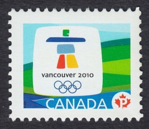 VANCOUVER OLYMPIC 2010 EMBLEM = stamp from S/S = MNH Canada 2009 #2305a