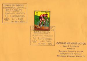 Paraguay 1972 MUNCHEN OLYMPIC Booklet from the Paraguayan Team FDC