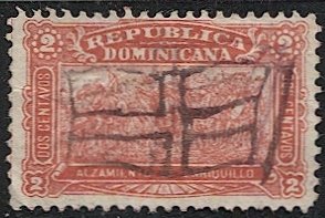 DOMINICAN REPUBLIC 1899 Sc 102 Used 2c VF - Flag cancel