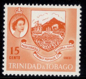 TRINIDAD & TOBAGO QEII SG291, 15c orange, LH MINT.