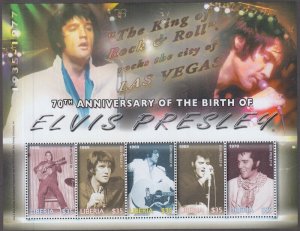 LIBERIA Sc# 2359a-e MNH S/S of 5 DIFF ELVIS PRESLEY