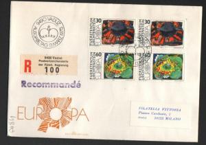 PG-A184 LIECHTENSTEIN - Europa Cept, Fdc Cover, 1975 Paintings, Reg. Vaduz B/4