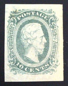 Scott CSA #11d - 10c  Green - Jefferson - NG - 1863-64