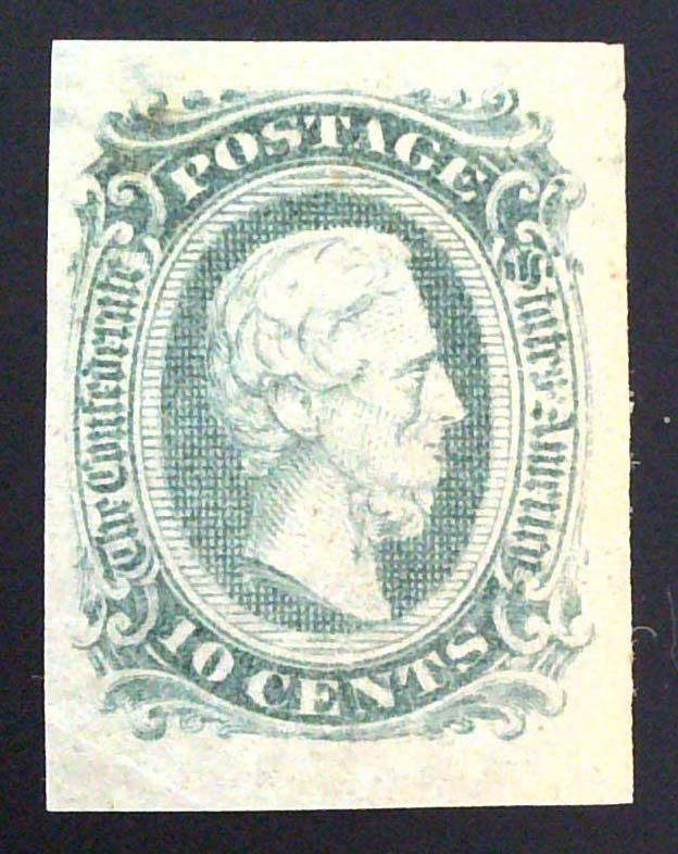 Scott CSA #11d - 10c  Green - Jefferson - NG - 1863-64