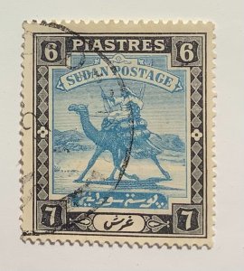 Sudan 1927-40 Scott 47 used - 6p  Camel Post,  Postman with Dromedary