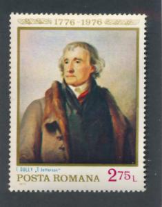 Romania 1976  Scott 2607 MNH - Jefferson by Thomas Sully