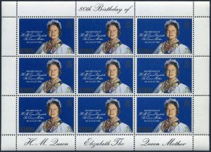 Bermuda 401 sheet,MNH.Michel 390 klb. Queen Mother Elizabeth,80th birthday,1980.