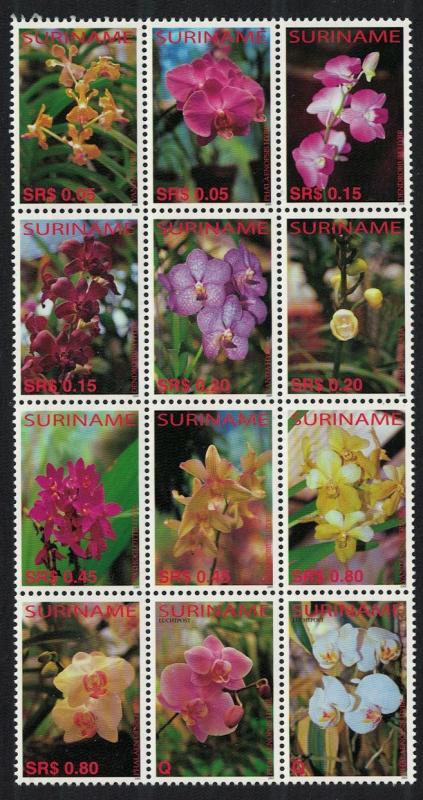 Suriname Orchids Block of 12v MI#1995-2006