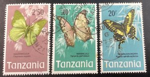 Tanzania #47-49 used 1973 Butterflies