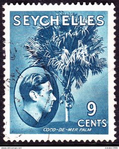 SEYCHELLES 1941 KGVI 9c Grey-Blue SG138a FU