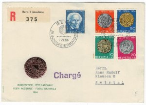 Switzerland 1964 FDC Stamps Scott B334-338 Coins Pro Patria