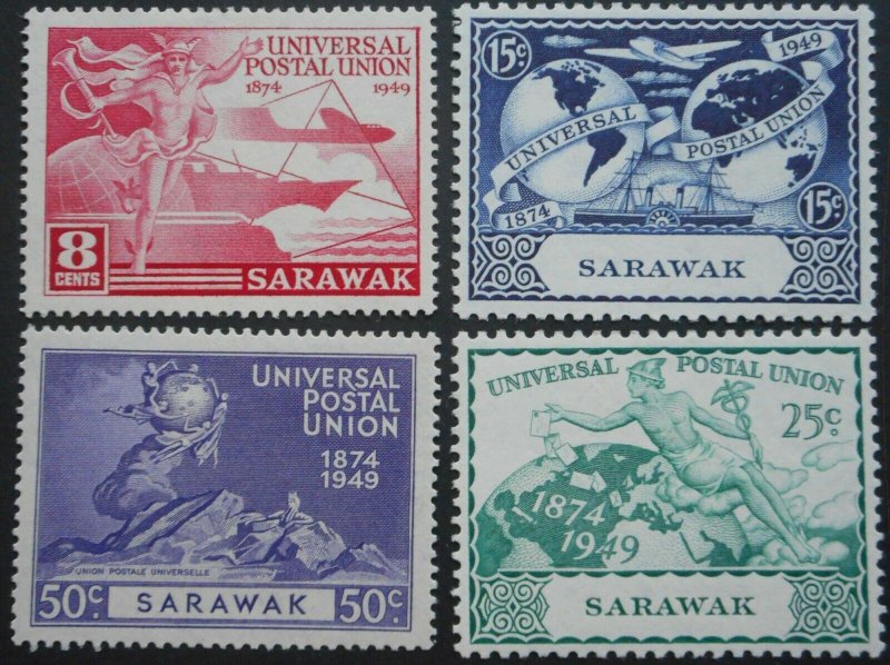 Sarawak 1949 GVI UPU set SG 167/170 mint