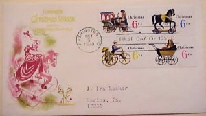 US FDC 1970 CHRISTMAS BLOCK