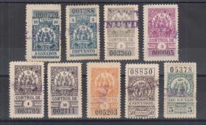 Argentina, Cordoba, Forbin 2//8. 1902 Ganados, Fruit & Guias Fiscals, 9 diff