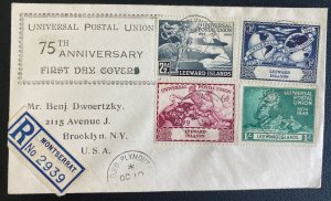 1949 Leeward Island First Day Cover To Brooklyn NY Usa Universal Postal Union