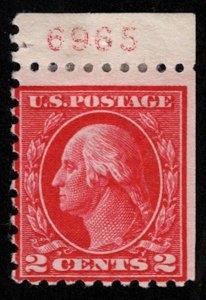 US #425e  BOOKLET SINGLE with PLATE NUMBER, VF mint hinged, wonderfully fresh...