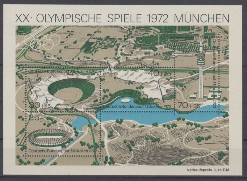 FRG 1972 Mi#Sheet 7 mnh - Olympics - CV€6.50